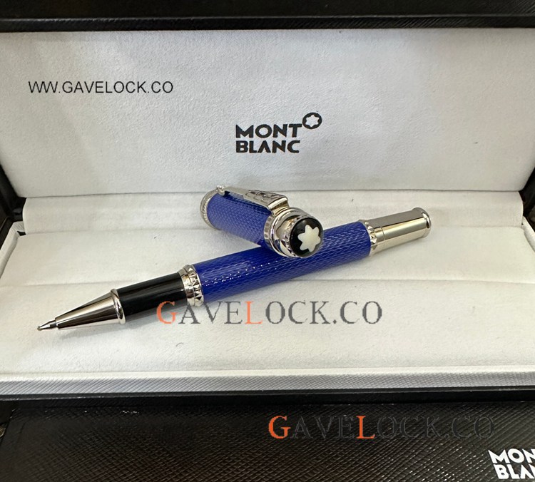 New Mont blanc Stylographica Patron Of Art Scipione Borghese Rollerball Blue Silver